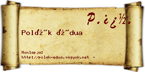 Polák Édua névjegykártya